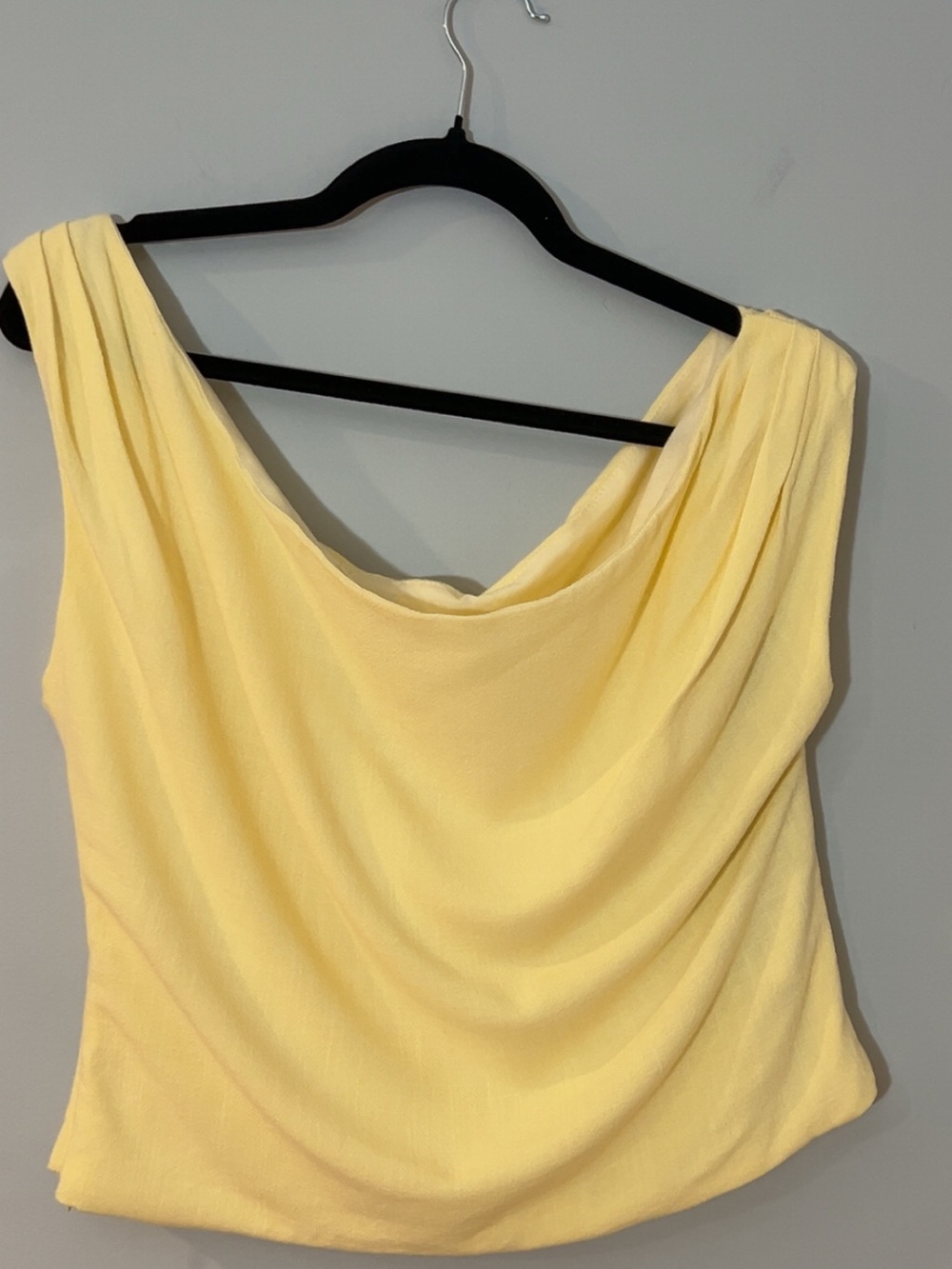 Peppermayo Size 12 Butter Yellow One Shoulder Linen/Cotton Blend Top - Picture 9 of 9